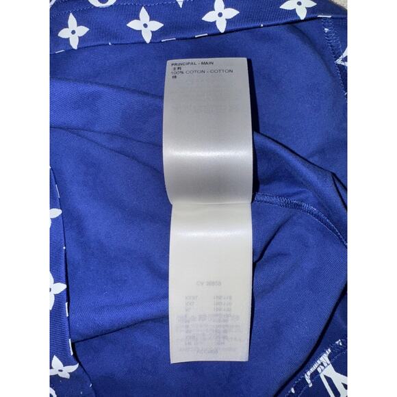 Louis Vuitton Monogram Gradient Blue White Logo Short Sleeve T-Shirt Large L - Picture 14 of 15